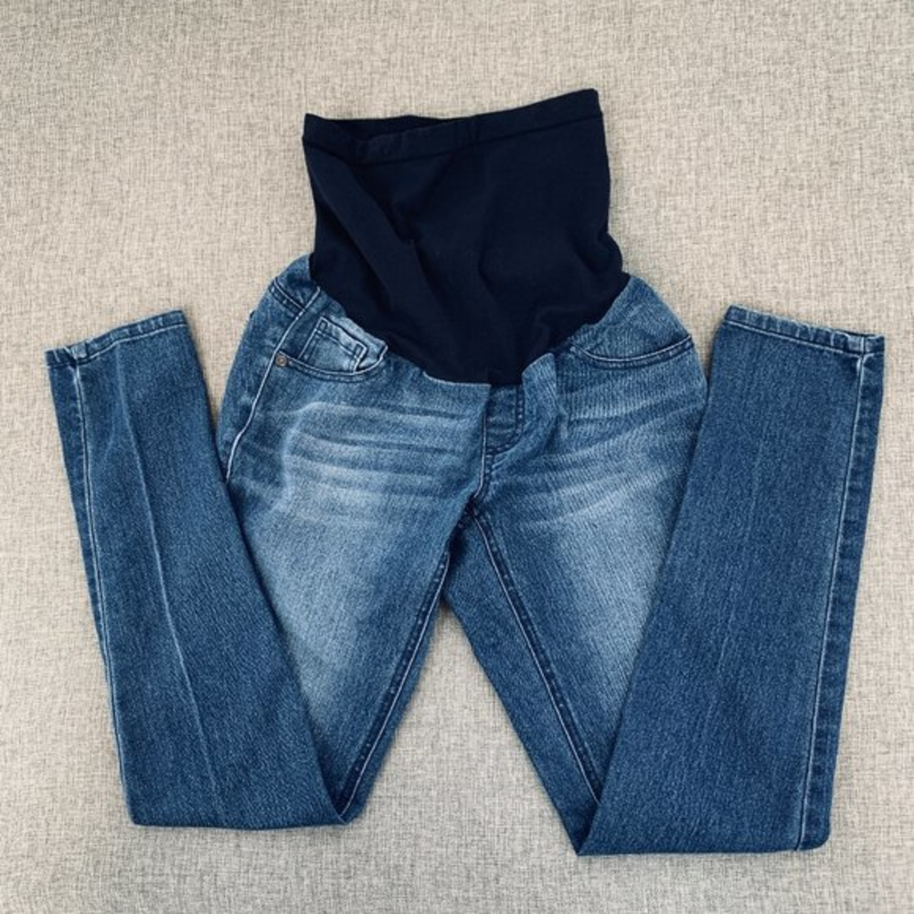 Oh Baby By Motherhood Blue Jeans Straight Leg Small Stretch Pants Cotton